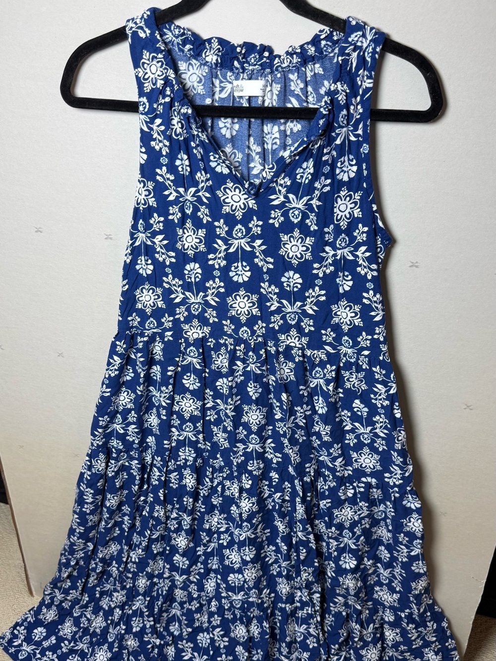 croft & barrow Blue and White Floral Girls' Elastic Waist Skirt
